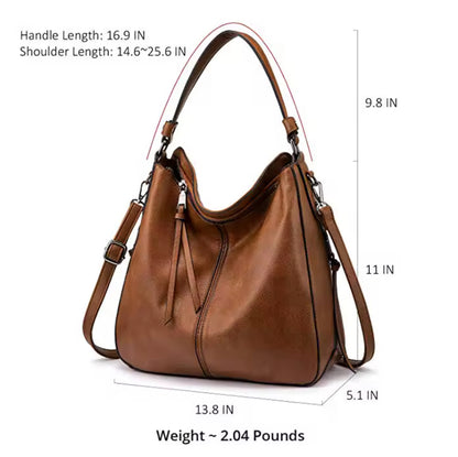 Women’s PU Leather Hobo Handbag – Classic, Spacious & Versatile