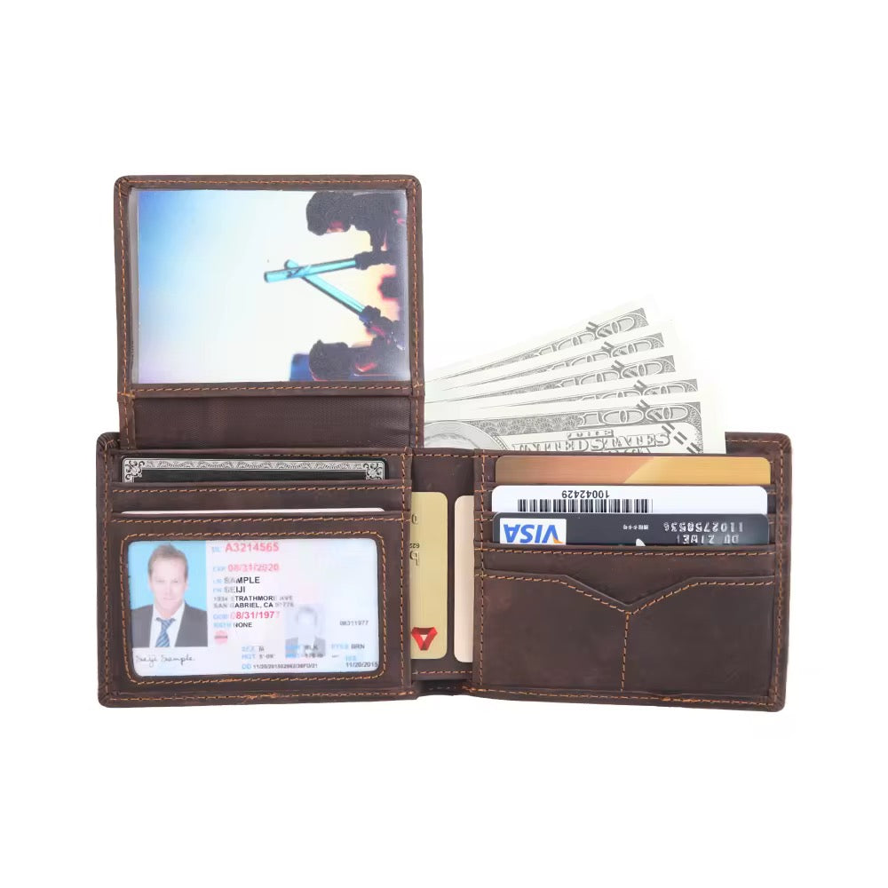 100% Genuine cowhide leather wallet