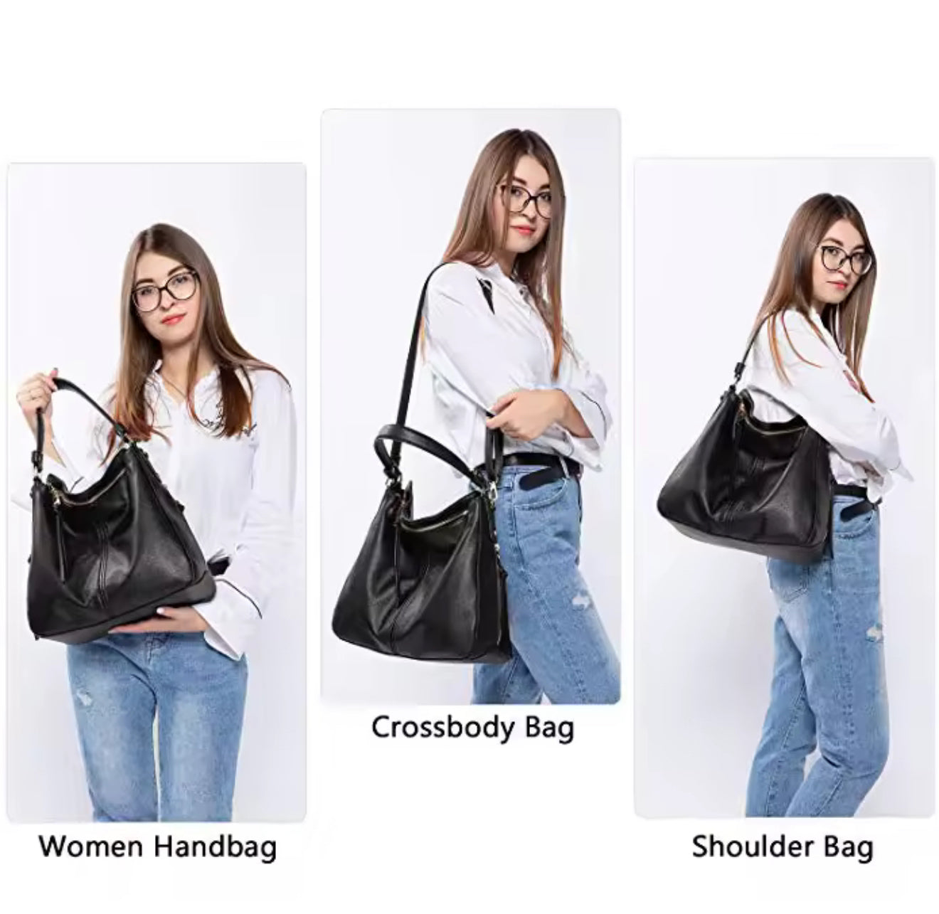 Women’s PU Leather Hobo Handbag – Classic, Spacious & Versatile