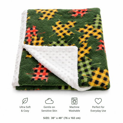 Autumn Leaves Baby Blanket | Handmade in Canada | 30” × 40” | Perfect Baby Shower Gift