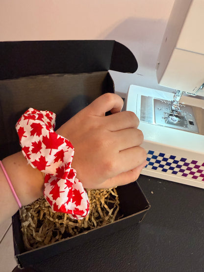 Canadian Maple Leaf Scrunchie – Handmade in Canada 🇨🇦