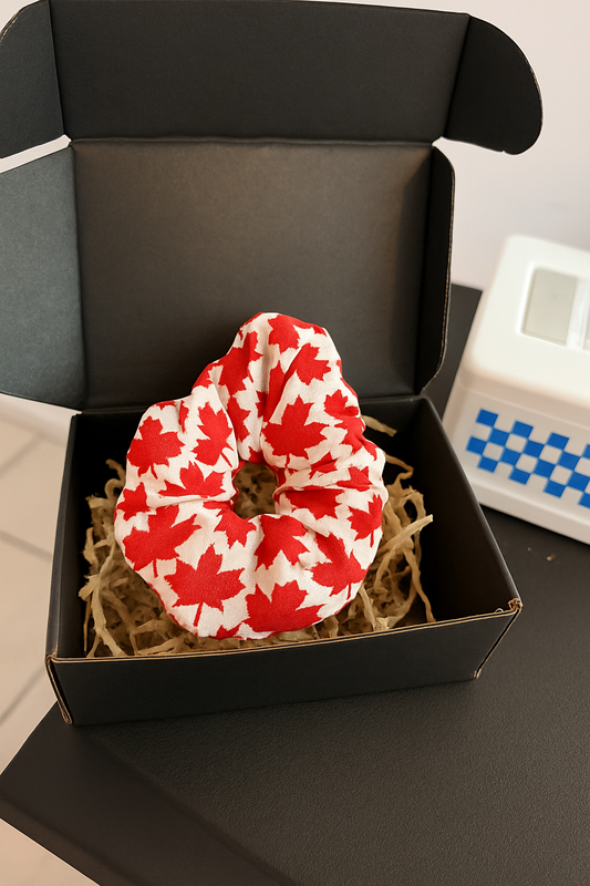 Canadian Maple Leaf Scrunchie – Handmade in Canada 🇨🇦